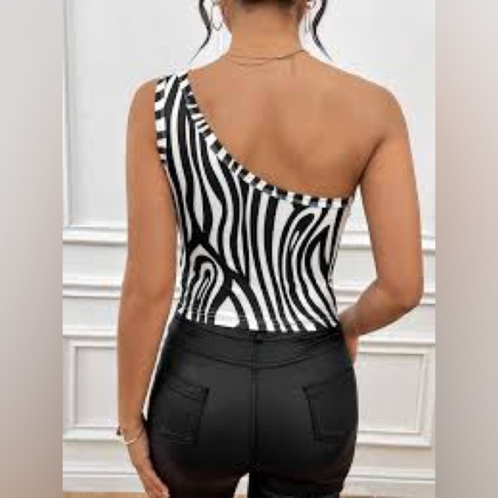 Zebra One Shoulder Top